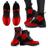 Harley Quinn Inspired Opposites Vegan Boots Left