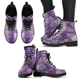 Purple Butterfly, Leather Boots Women, Vegan Leather, Hippie Boots, Handmade Crafted, Rain Boots, Womens Winter Boots, Lace Up Boots