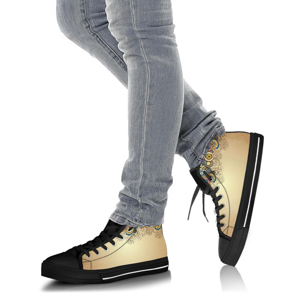 Vintage Hippie, Geometric Abstract, Women's Boots high top