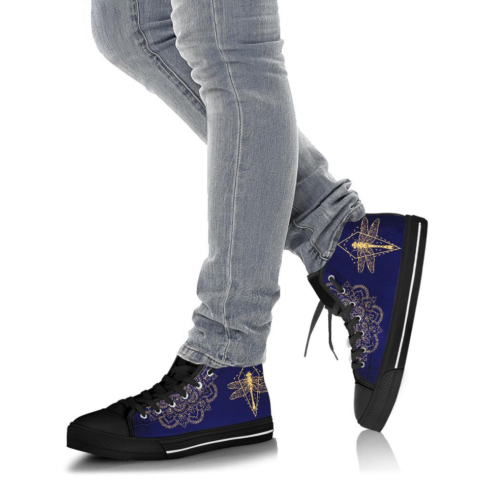 Golden Dragonfly, Lotus Mandala Boots high top