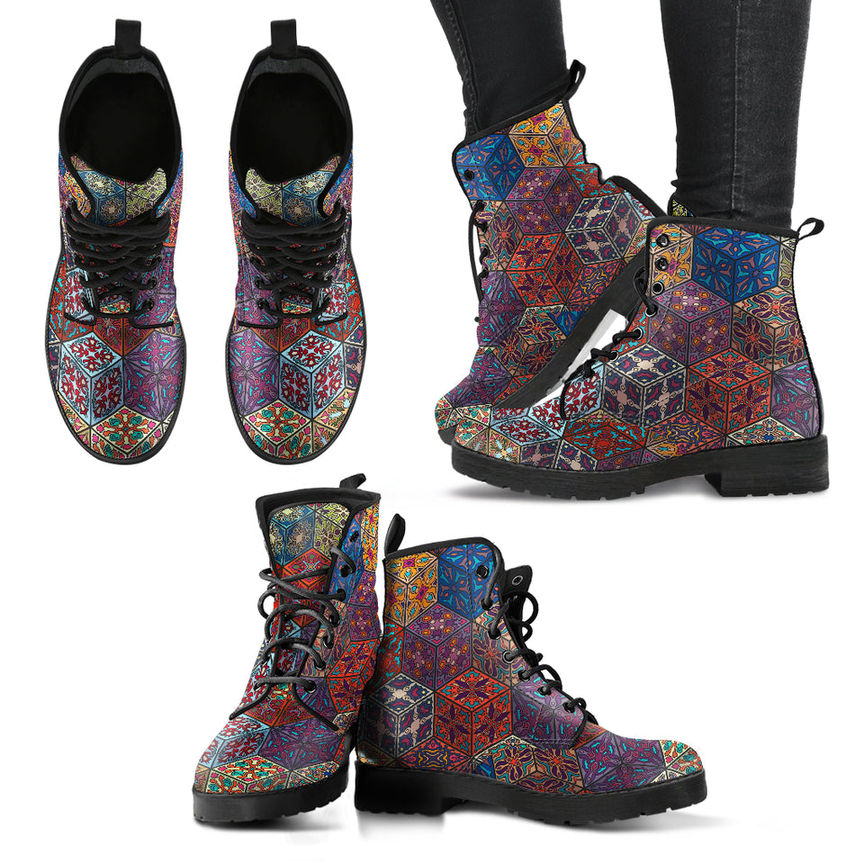 Mandala Boxes, Polar Boots, Multi Colored, Lace Up Boots, Women's Boots