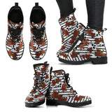 Rose Skull, Gothic Hiking Boots, Women's Boots, Vegan Leather, Combat Style Boots, Emo Punk Boots, Goth Winter Boots, Gothic Military boot
