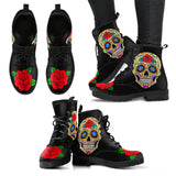 Sugar Skull, Womens Leather Boots, skul Boots, Handmade Shoes, Womens Winter Boots, Womens Rain Boots, Womens Casual Boots, Bohemian Shoes