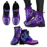 Sun and Moon Galaxy Handcrafted Women's Booties Vegan-Friendly Leather Boots