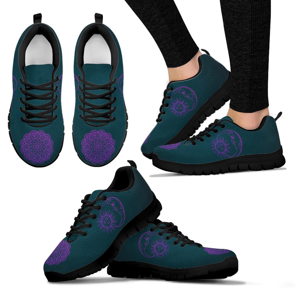 Purple Sun and Moon, Womens Leather Boots SNEAKERS