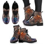 Sugar Skull Octopus, Leather Boots Women, Handmade Boots, Vegan Leather, Floral Skull, Womens Printed Shoes, Rain Boots, Streetwear