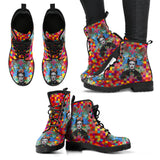 Frida, Kahlo, Women's Vegan Leather Boots designed by SJB