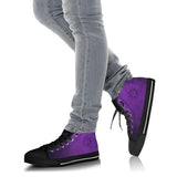 Purple Sun And Moon, Leather Boots high top