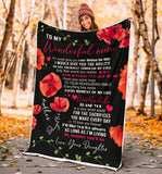 to My Wonderful MOM Blanket, to My Mom Blanket, to My Wonderful MOM How Special You are to ME 3D Pattern Custom Fleece Photo Blanket Fan Gift for Mom Mother - PL