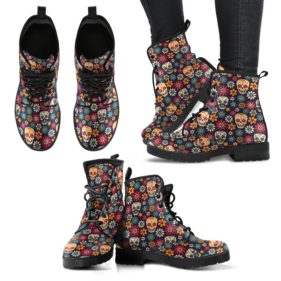 Sugar Skull Boots, Womens Skull Boots, Handmade Shoes Women