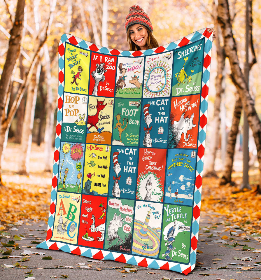 Dr.seuss Books Blanket Version 2