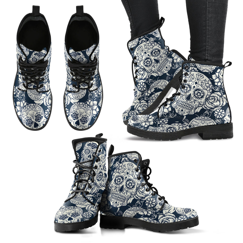 Handmade Shoes Women, Sugar Skull Boots, Womens Skull Boots, Handcrafted Boots, snow Boots Women, Rain Shoes, Platform Combat boot