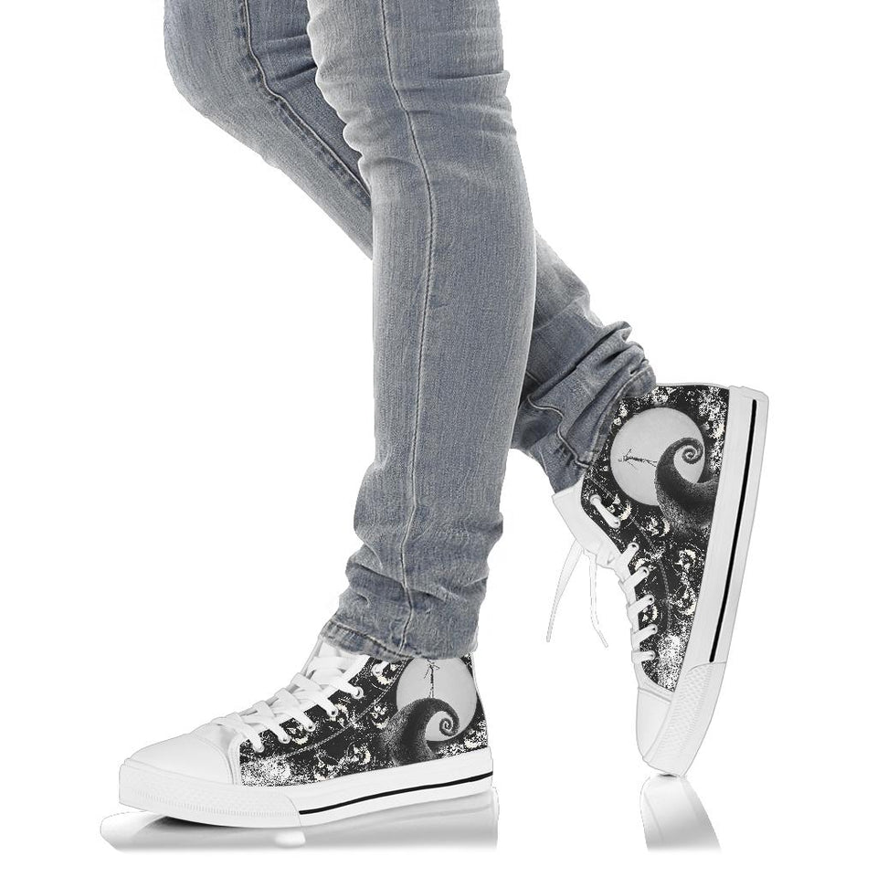 Nightmare Before Christmas High Top Sneaker Jack Skellington Unisex Canvas Shoes White