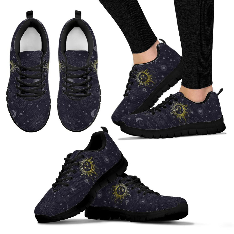 Sun and Moon, Mandala Design, Women's Boots SNEAKERS