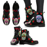 Wicked Skulls, Vegan Leather Boots, Womens Skull boot, Ankle Boots Women, Boho Chic, Bohemian Style, womens Handmade Boot