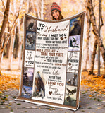 Eagle Blanket, to My Husband Blanket, The Day I Meet You, I Love You, Husband Blanket from Wife, Blanket for Sofa Chair Bed Office Travelling Camping - Fleece Blanket - 60"x80" PL