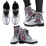 Owl Boots, Vegan Leather, Handmade Crafted, Womens Leather Boots