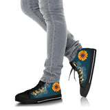 Manadala Peace Sign, Purple Black, Women's Boots high top
