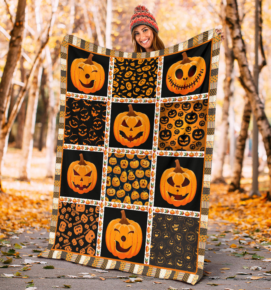 Pumpkin Emoticon Blanket