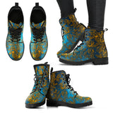 Gold Floral, Vegan Leather, Streetwear, Womens Leather