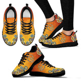 Orange Peace Sign, Womens Leather Boots, Handmade Crafted