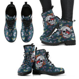 Colorful Butterfly, Leather Boots Women, Sugar Skull, Womens Winter Boots, Vegan Leather, Custom Leather Boots, Lace Up Boots, Hippie Boots