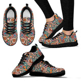 Blue Paisley Mandala, Leather Boots SNEAKERS