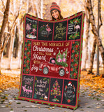 Merry Christmas Flamingo Blanket