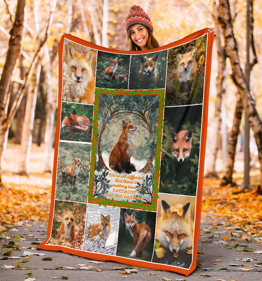 Love Fox Blanket Nature Love Red Foxes Quilt copy