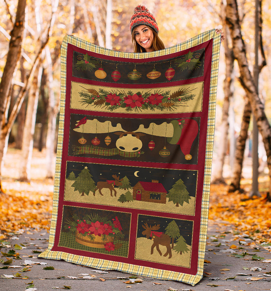 Moose Christmas Blanket