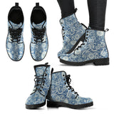 Womens Leather Boots, Zen Boots, Streetwear, Handmade Crafted, Vegan Leather, Paisley, Hippie, Spiritual, Women Girl Gift, Classic Boot
