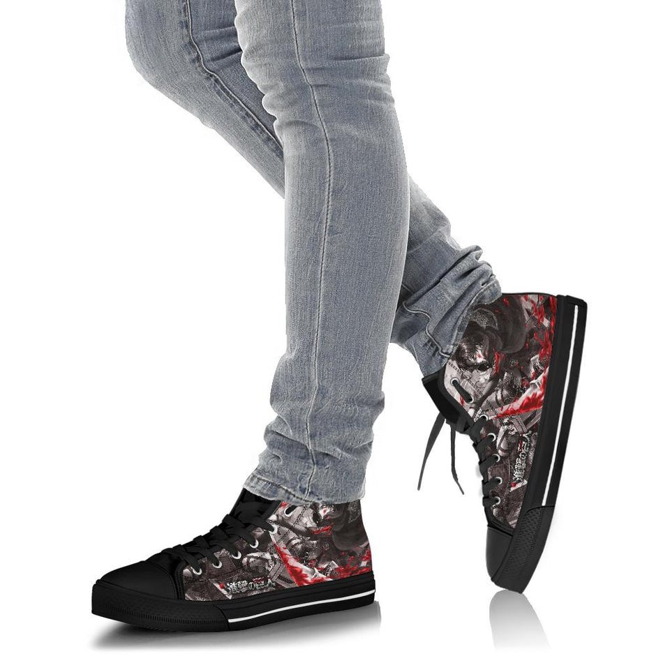 Attack On Titan Levi Ackerman themed custom shoes sneakers