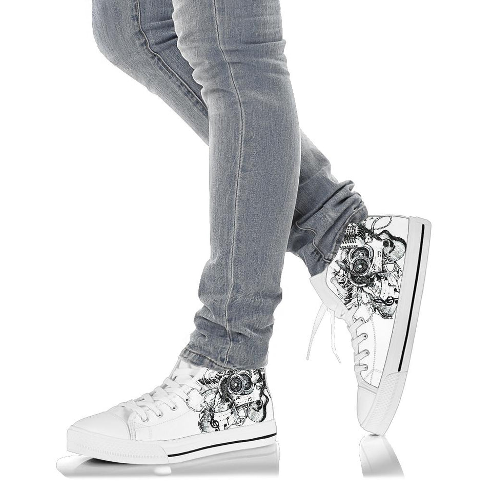 Piano _ Guitar Custom High Top Shoes