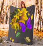 Butterfly Sunflower Blanket