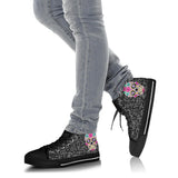 Sugar Skull Design, Womens Leather Boots high top