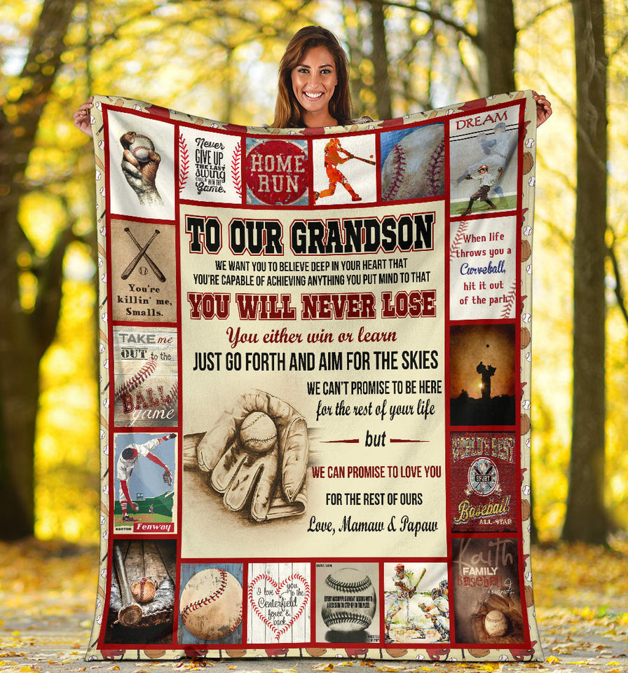 Baseball Grandson Blanket copy