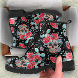 Skull Lovers, Leather Shoes, Womens Skull Boots, Vegan Leather Boots, Winter Boots, Rain Boots Womens, Bohemian Shoes, Hippie Boots