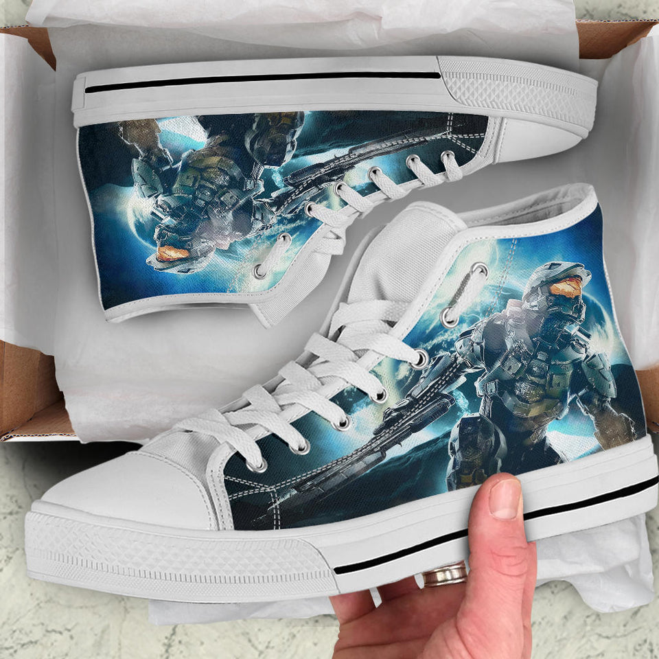 Halo Master Chief Shoes, Master Chief Converse Style Shoes, Halo Fan Gift Idea