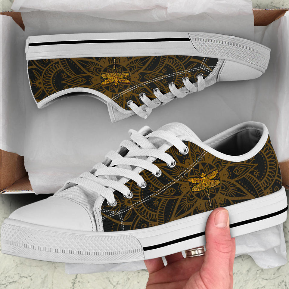 Golden Mandala, Dragonfly Boots, Hippie, Womens Leather