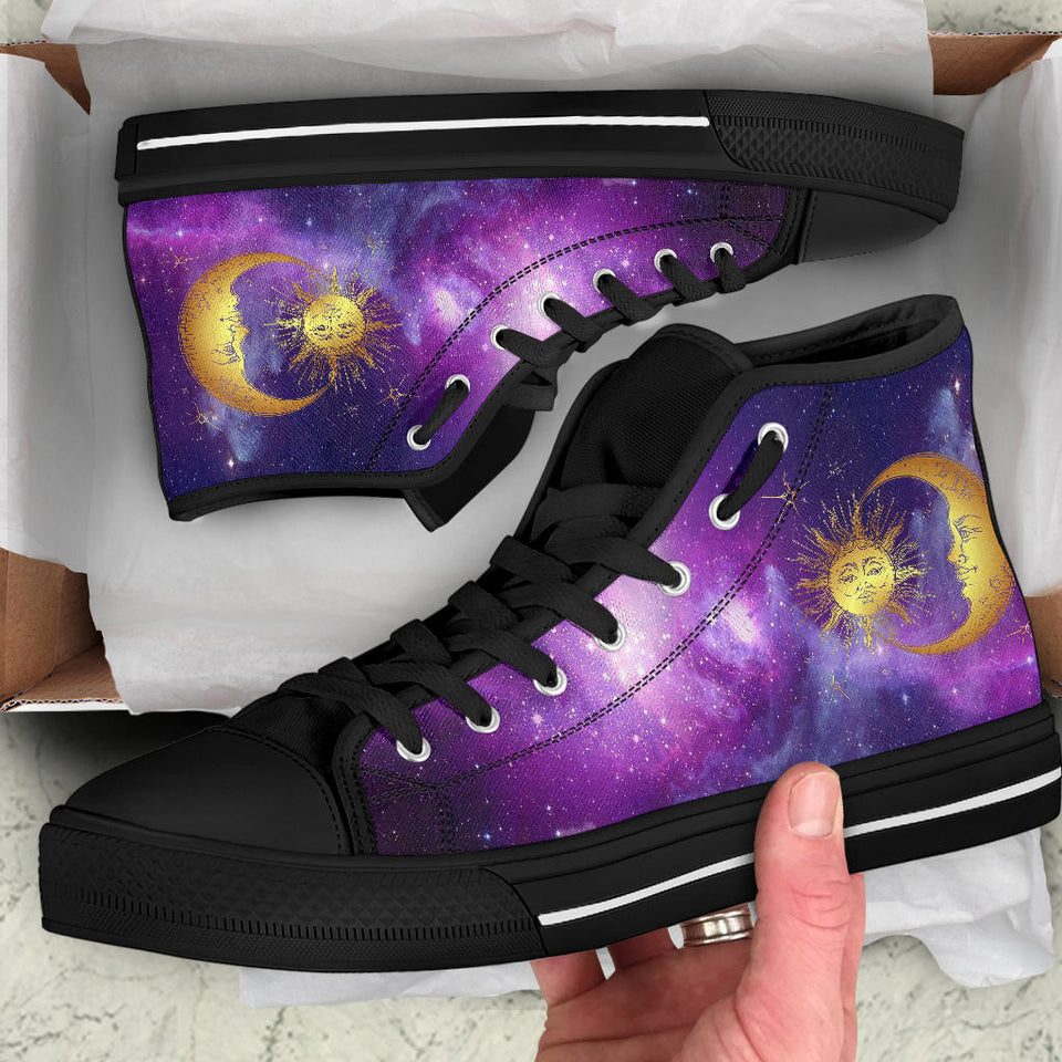 Sun Moon Mandala, Cosmic Galaxy Stars, Women's Boots