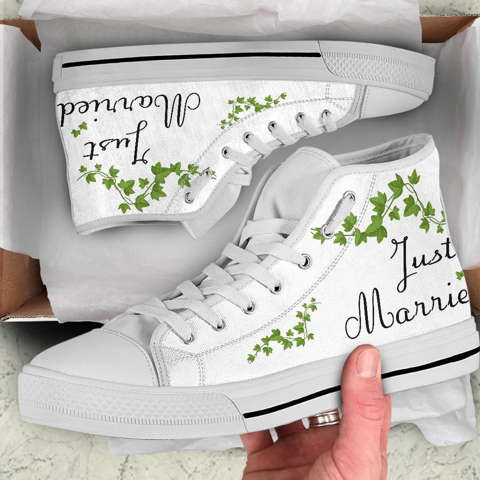 Just Married hand painted shoes Bridal custom shoes