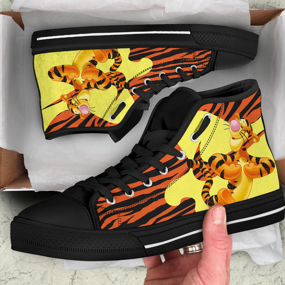 The Tigger Movie Custom Hi Top, Pooh Bear Custom Shoes, Walt Disney Unisex Hi Top