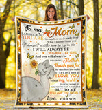to My Mom I Am Because You are Sunflower Fleece Sherpa Blanket Gift for Mom from Son