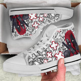 Deadpool Custom Sneakers, Marvel Comics Custom Shoes, Superhero Hand Painted Shoes Left