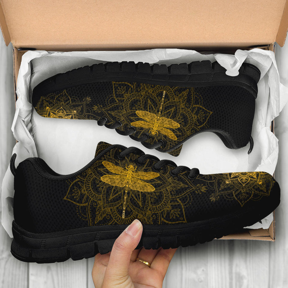 Golden Mandala, Dragonfly Boots, Hippie, Womens Leather