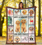 Just A Woman Who Loves Poodles Blanket