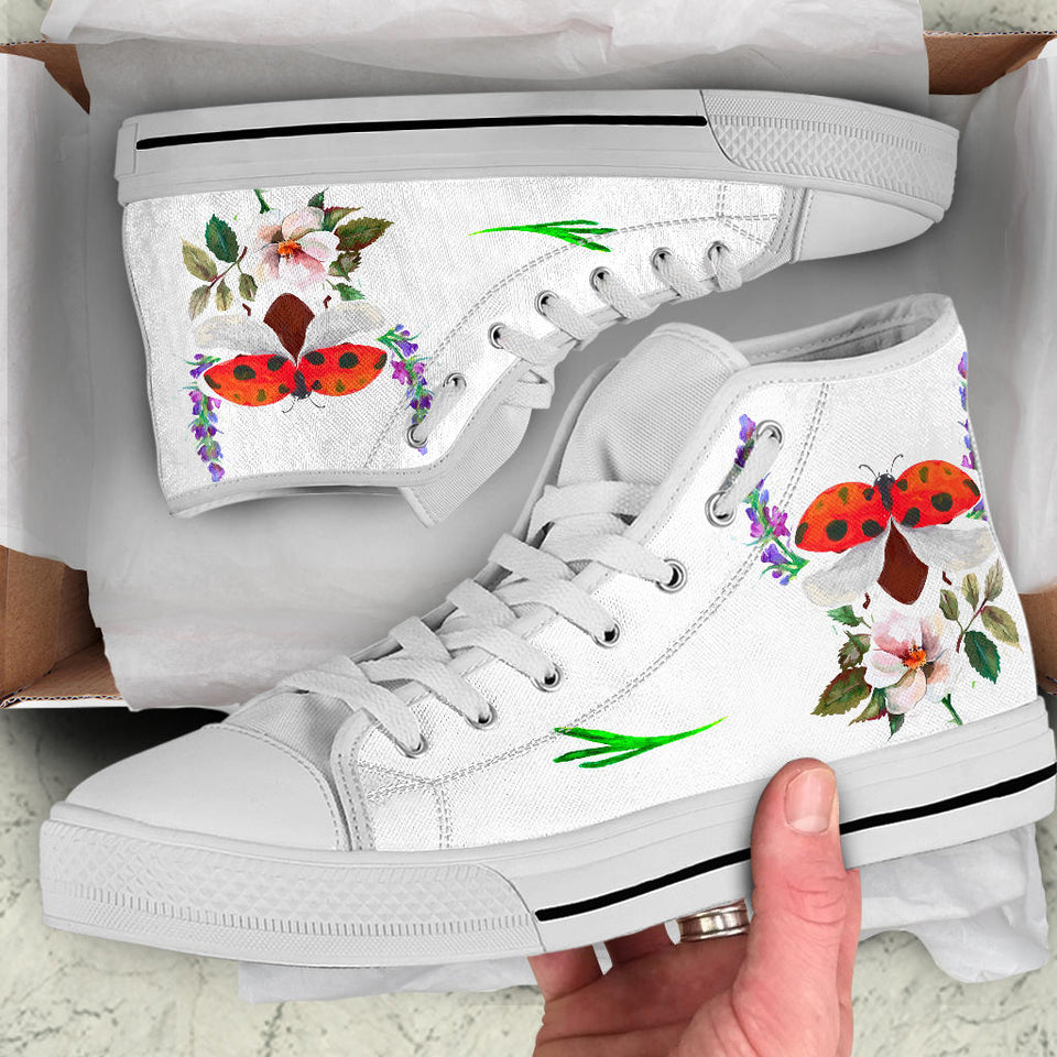 Colourful Boho Ladybird hand painted shoes