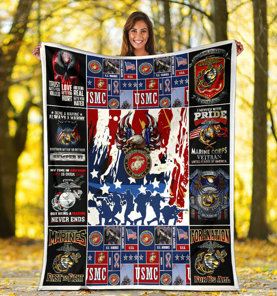 Usmc Veteran Blanket1 copy