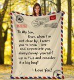 To My Son I Love You Letter Blanket