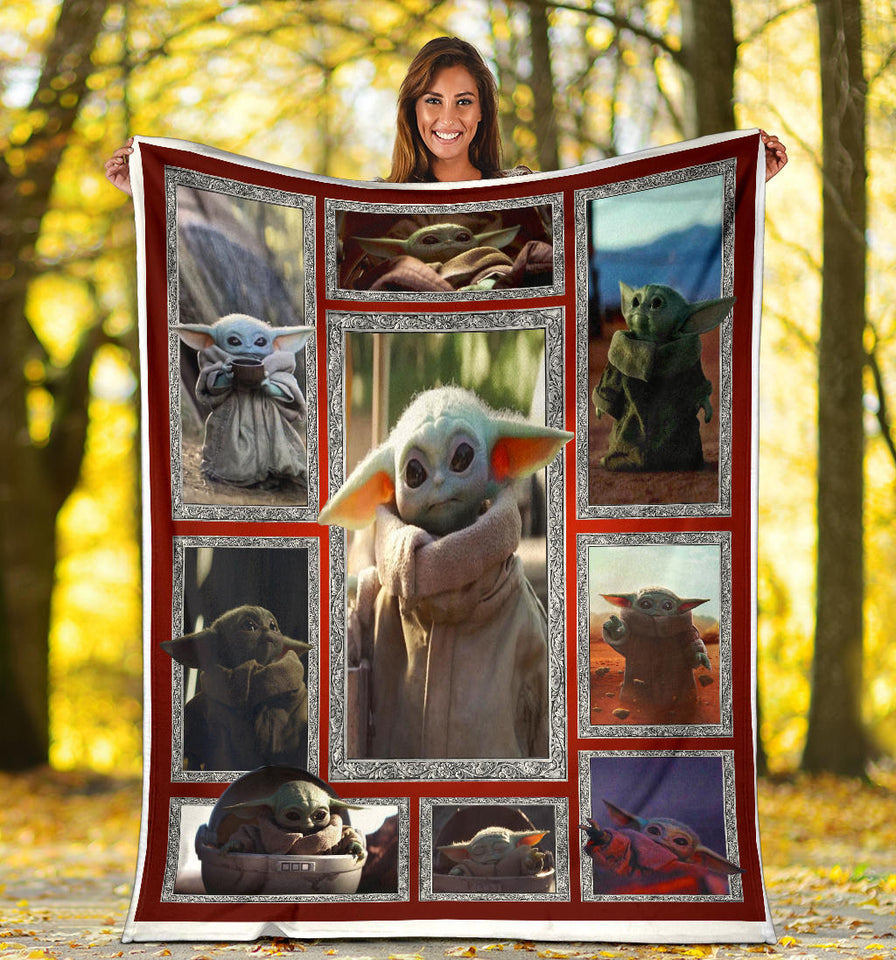 Baby Yoda Blanket, Star Wars Blanket - Baby Yoda Quilt Fleece, Sherpa Blanket - PL